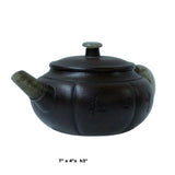 Chinese Zisha Clay Medium Brown Jade Stone Handle Teapot Display Art ws998S