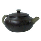 Chinese Zisha Clay Medium Brown Jade Stone Handle Teapot Display Art ws998S