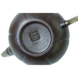 Chinese Zisha Clay Medium Brown Jade Stone Handle Teapot Display Art ws998S