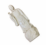 Chinese Off-white Porcelain Old Man Dressing Figure ws1667S