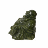 Oriental Green Stone Carved Happy Laughing Buddha Statue Figure ws1753S