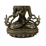 Chinese Distressed Marks Silver Color Metal Sitting Tibetan Tara Statue ws1701S