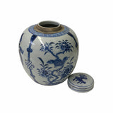 Hand-paint Family Graphic Blue White Porcelain Ginger Jar ws1747S