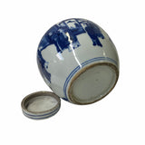 Hand-paint Scholars Graphic Blue White Porcelain Ginger Jar ws1746S