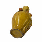 Handmade Chinese Ceramic Distressed Yellow Peach Theme Vase ws1769S
