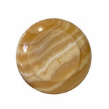 Natural Amber Yellow Brown Stone Carved Fat Round Shape Display Vase ws1672S