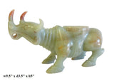 Chinese Jade Stone Carved Rhino Display 